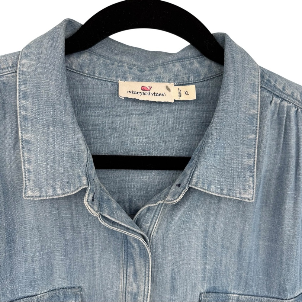 Vineyard Vines Margo Chambray Shirt Dress Blue Mirage XL - Picture 7 of 8
